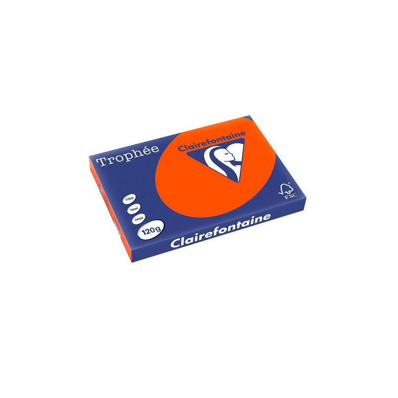 PAPIER REPRO CLAIREF. TROPHEE A3 120G ROUGE CARDINAL 250FLS