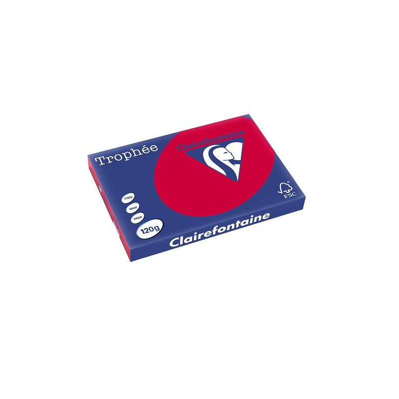 PAPIER REPRO CLAIREF. TROPHEE A3 120G ROUGE GROSEILLE 250FLS