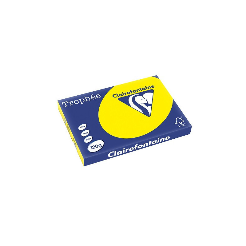 PAPIER REPRO CLAIREF. TROPHEE A3 120G JAUNE SOLEIL 250FLS