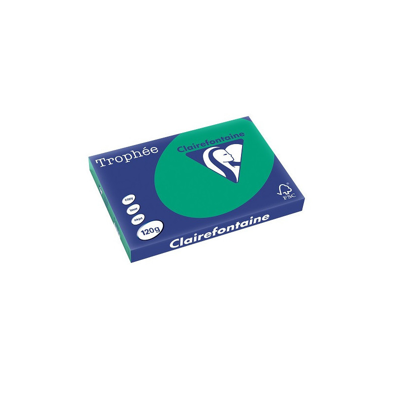 PAPIER REPRO CLAIREF. TROPHEE A3 120G VERT SAPIN 250FLS