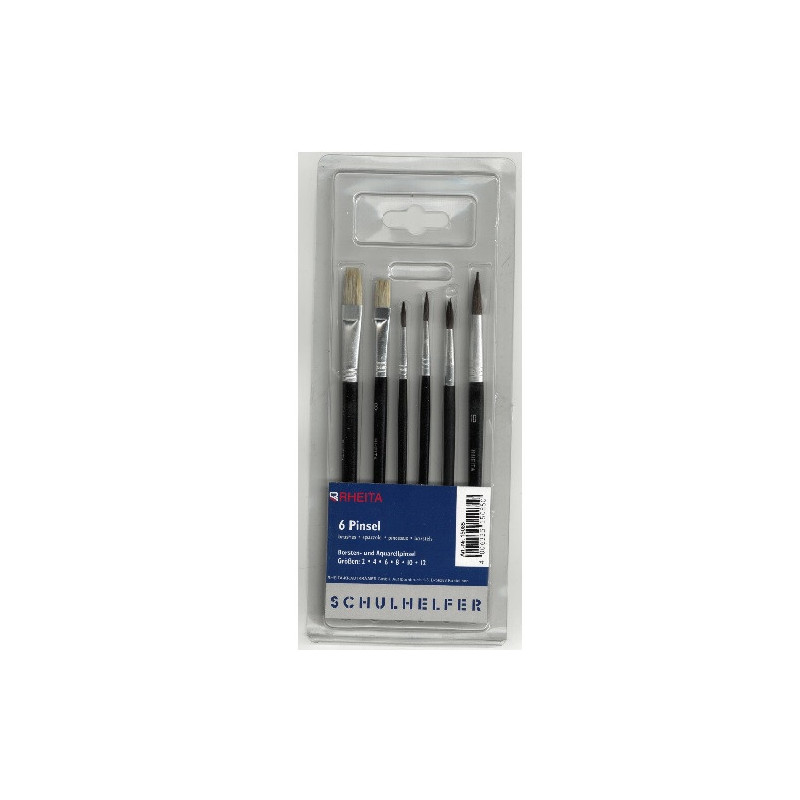 PINCEAU RHEITA AQUA. 2-4-6-10 / BROSSE 8-12 6PCS BLISTER