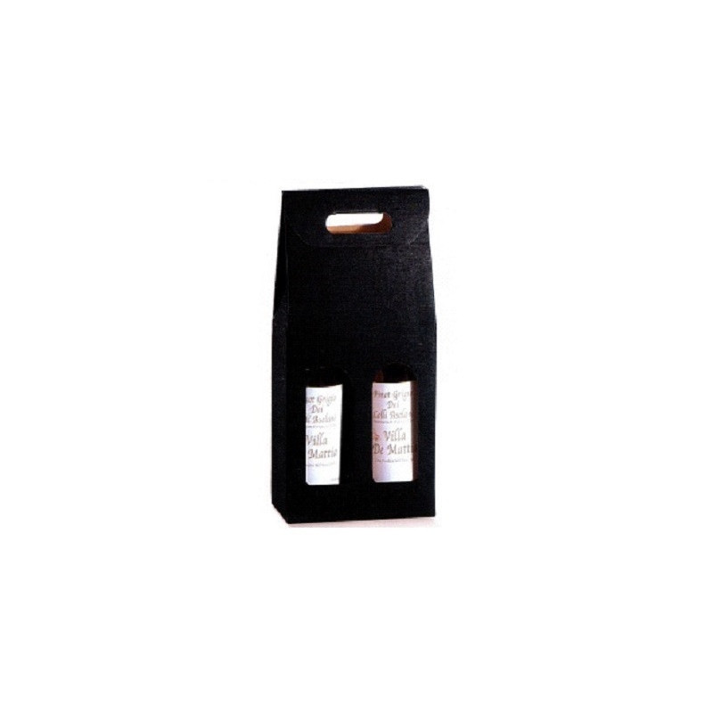 BOITE 2 BOUTEILLES 18X9X40CM NOIR ( 17122)