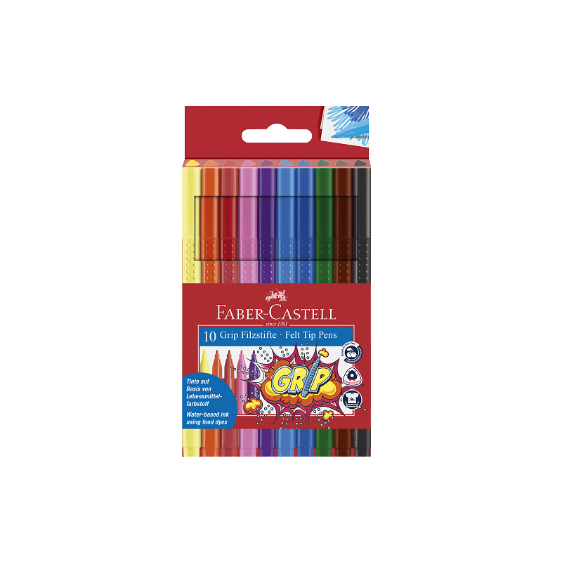 FEUTRE ECO.FABER GRIP COLOUR 10PCS