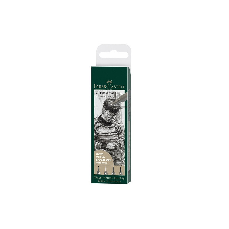 FEUTRE DESSIN FABER PITT ARTIST WARM GREY 4PCS
