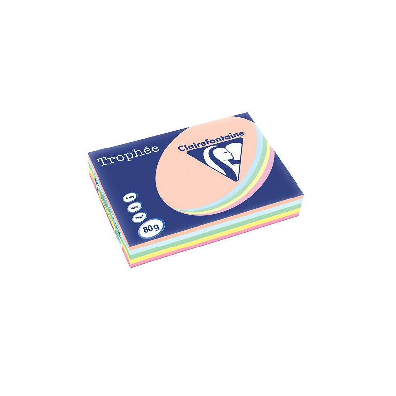 PAPIER REPRO CLAIREF. TROPHEE A3 80G COUL. PASTEL ASS. 500FLS