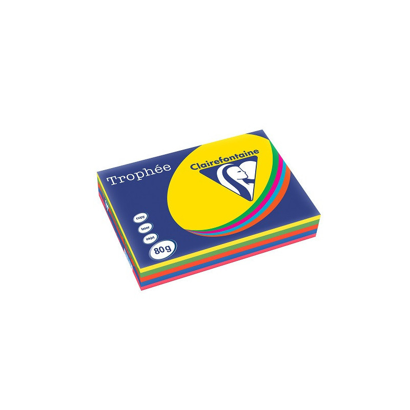 PAPIER REPRO CLAIREF. TROPHEE A3 80G COUL. INTENSIF ASS. 500FLS