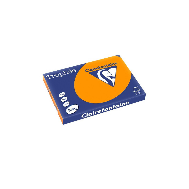 PAPIER REPRO CLAIREF. TROPHEE A3 120G ORANGE VIF 250FLS