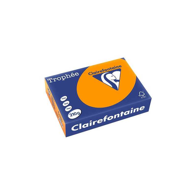 PAPIER REPRO CLAIREF. TROPHEE A4 210G ORANGE VIF 250FLS