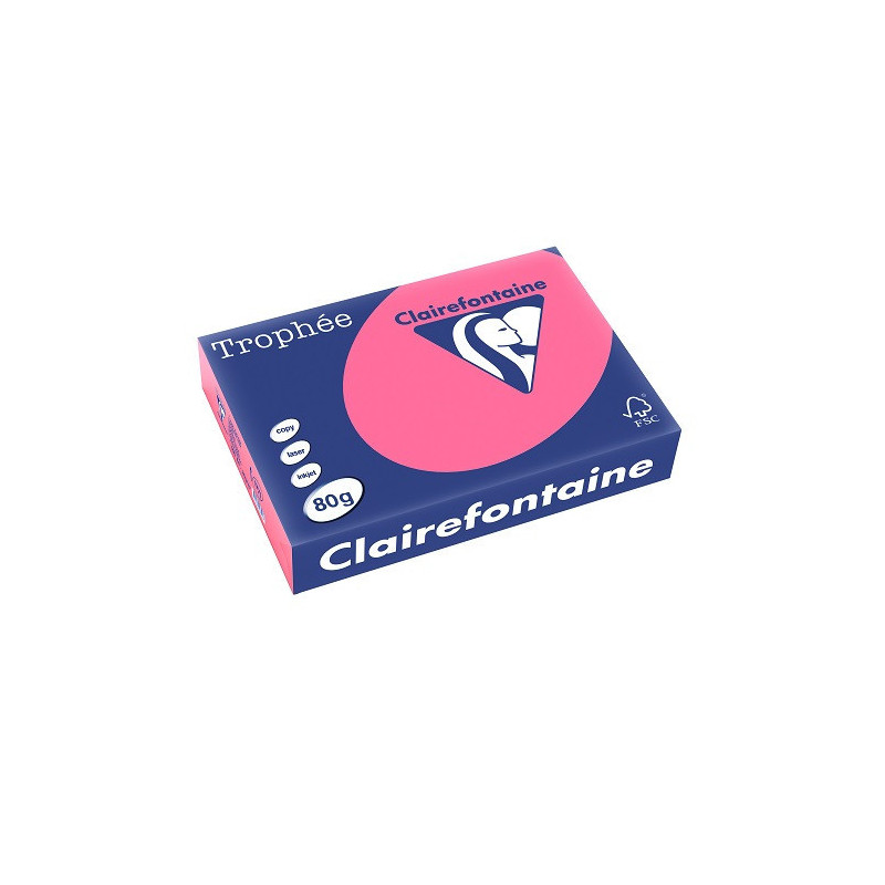 PAPIER REPRO CLAIREF. TROPHEE A4 80G FUCHSIA 500FLS