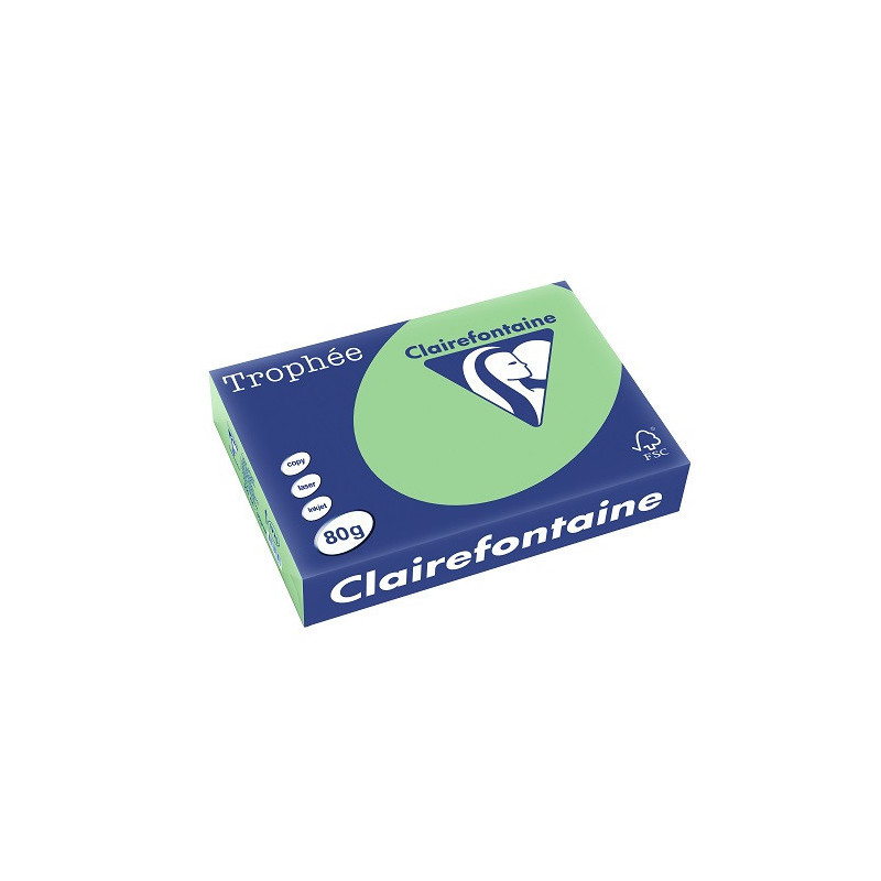 PAPIER REPRO CLAIREF. TROPHEE A4 80G VERT NATURE 500FLS