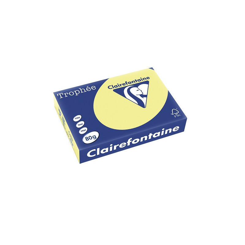 PAPIER REPRO CLAIREF. TROPHEE A4 80G JONQUILLE 500FLS