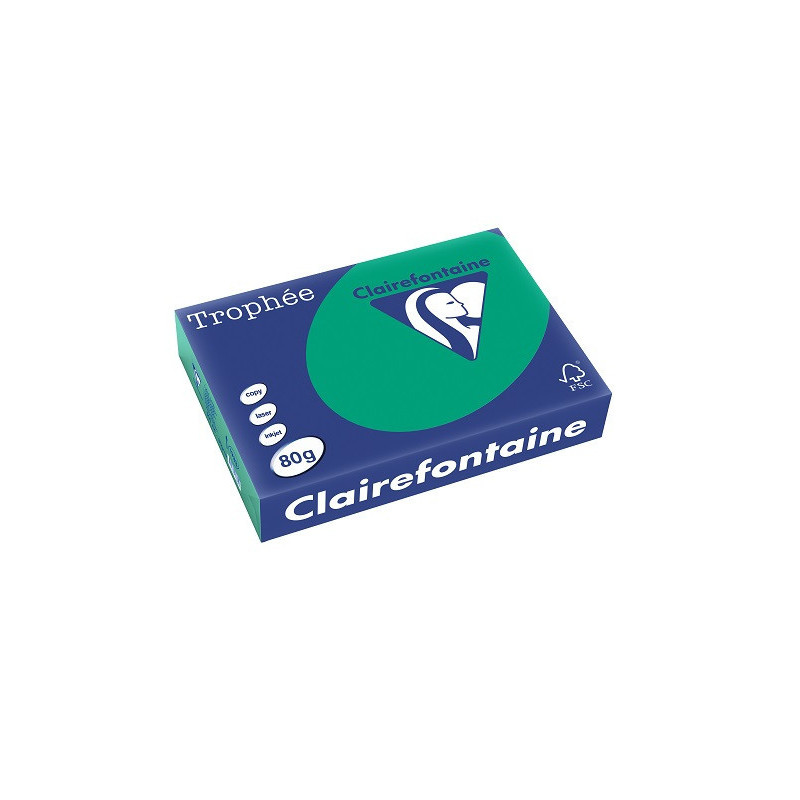 PAPIER REPRO CLAIREF. TROPHEE A4 80G VERT SAPIN 500FLS