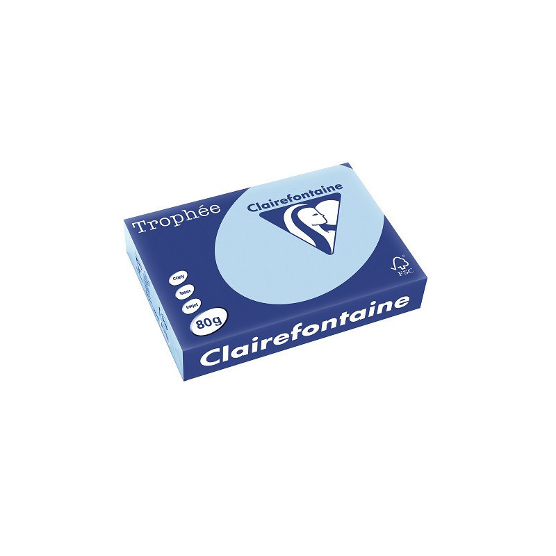 PAPIER REPRO CLAIREF. TROPHEE A4 80G BLEU VIF 500FLS