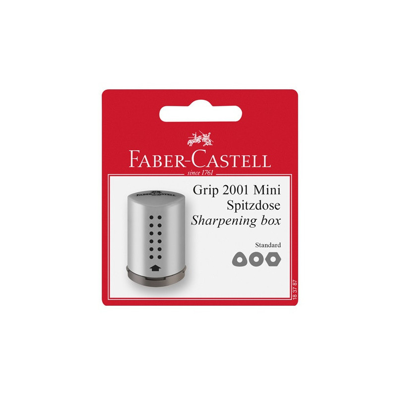 TAILLE-CRAYONS FABER SIMPLE GRIP 2001 MINI ARGENT BLISTER