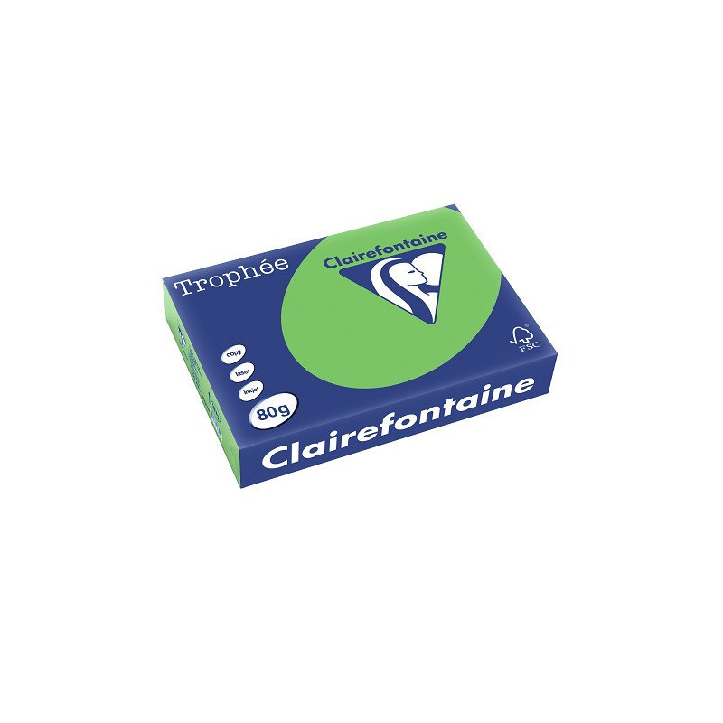 PAPIER REPRO CLAIREF. TROPHEE A4 80G VERT MENTHE 500FLS