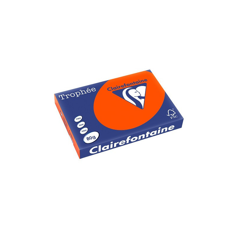 PAPIER REPRO CLAIREF. TROPHEE A3 80G ROUGE CARDINAL 500FLS