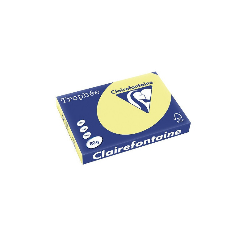 PAPIER REPRO CLAIREF. TROPHEE A3 80G JONQUILLE 500FLS