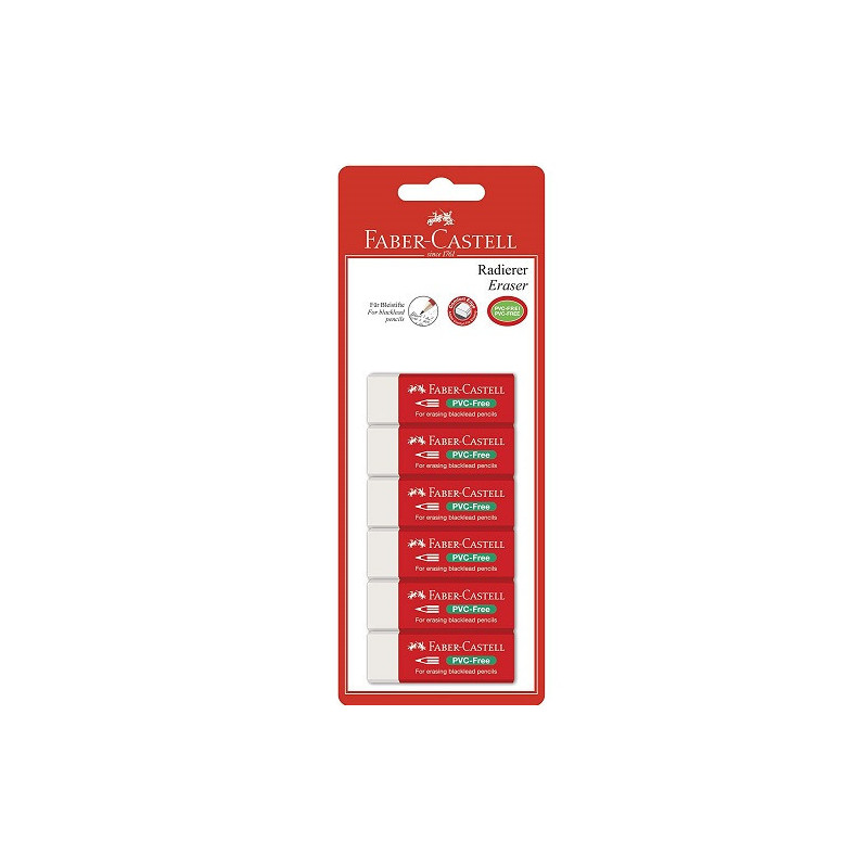 GOMME FABER BLANC 6PCS BLISTER