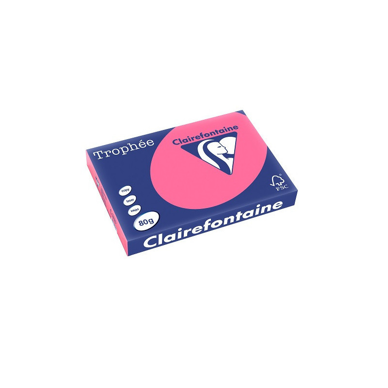 PAPIER REPRO CLAIREF. TROPHEE A3 80G ROSE FUCHSIA 500FLS
