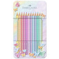 CRAYON COUL. FABER GRIP 12PCS BOITE MET. SPARKLE PASTEL
