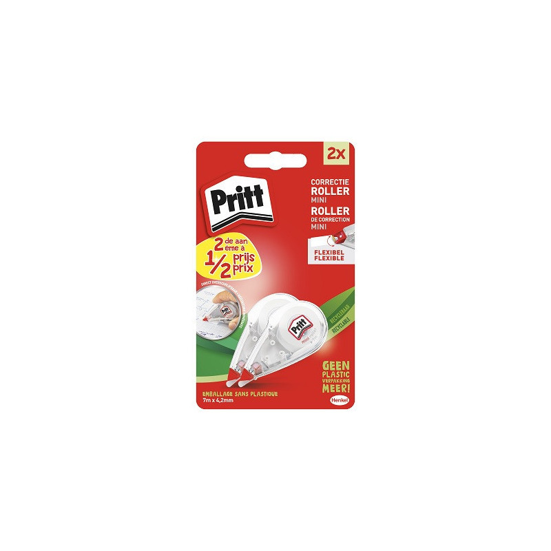 CORRECTEUR ROLLER PRITT 4,2MM MINI 1PCS +1PCS 1/2PRIX BLISTER
