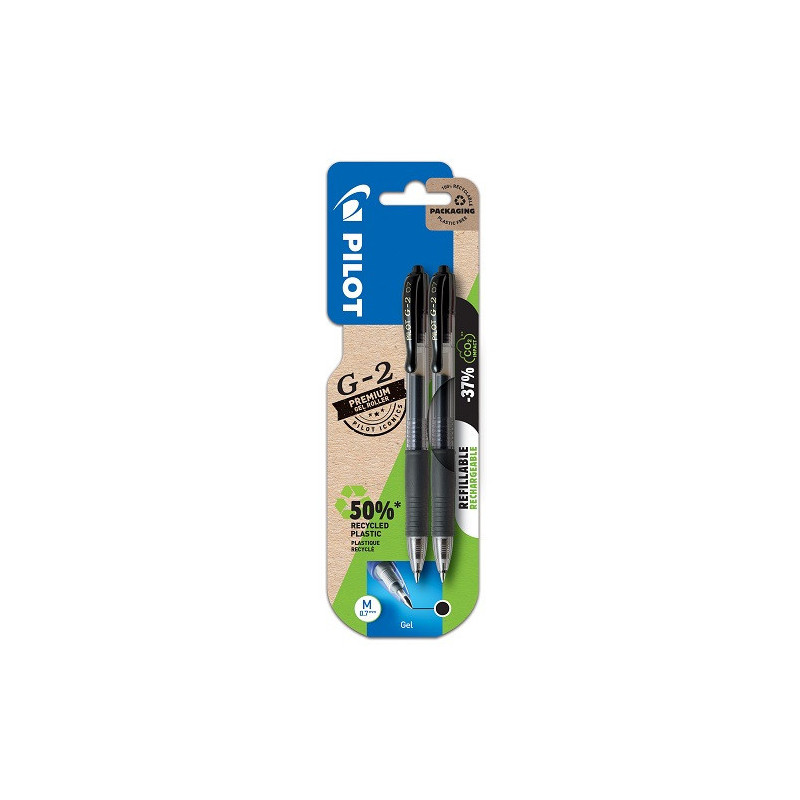 ROLLER PILOT G2 0,7 NOIR 2PCS BLISTER