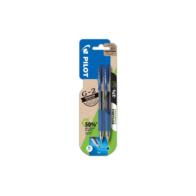 ROLLER PILOT G2 0,7 BLEU 2PCS BLISTER