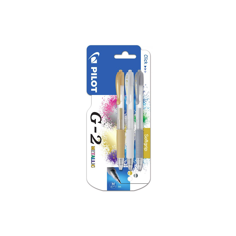 ROLLER PILOT G2 0,7 METALLIC 3COUL. BLISTER