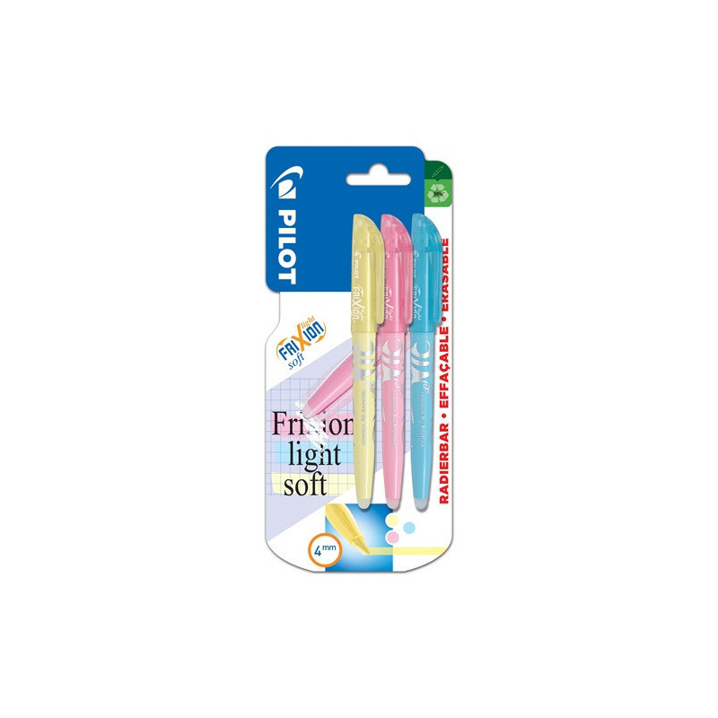 SURLIGNEUR PILOT FRIXION LIGHT SOFT 3PCS BLISTER