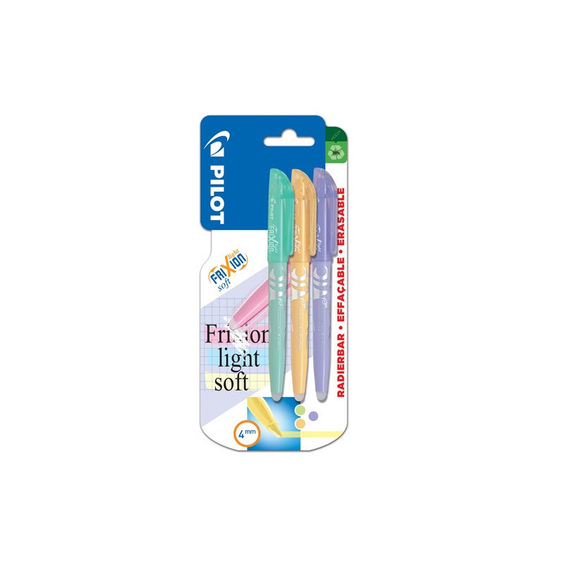 SURLIGNEUR PILOT FRIXION LIGHT SOFT 3PCS BLISTER
