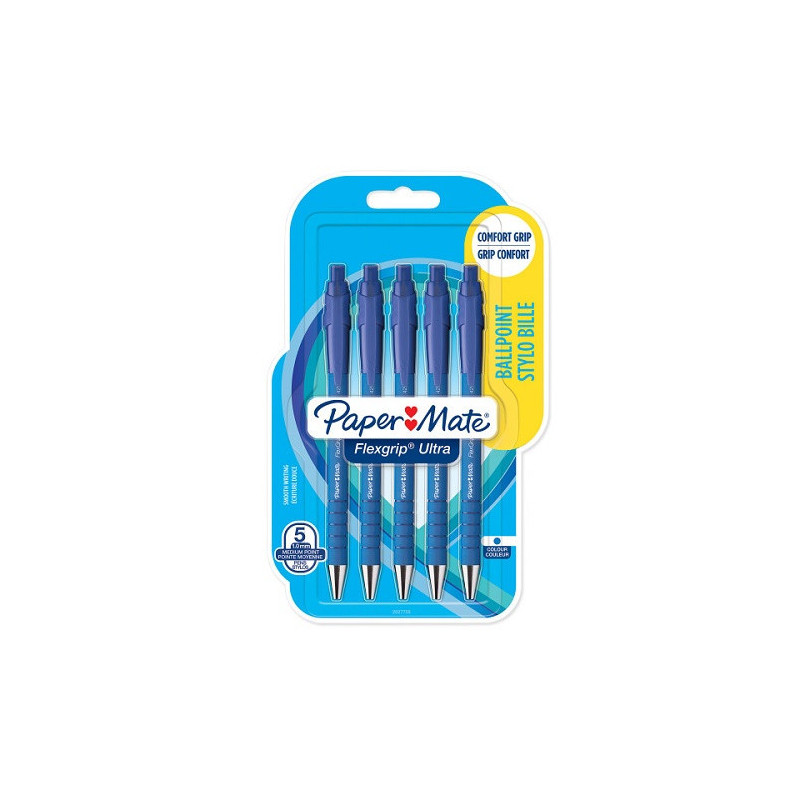 STYLO BILLE PAPERM. FLEX. M BLEU 5PCS BLISTER