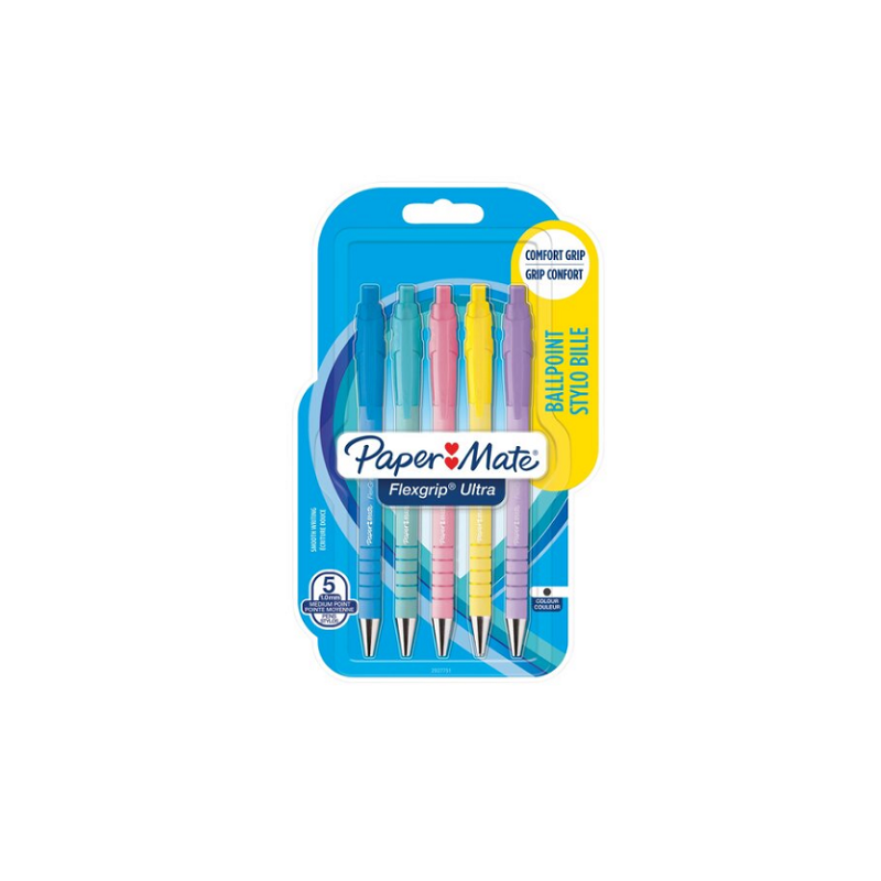 STYLO BILLE PAPERM. FLEX. M BLEU PASTEL 5PCS BLISTER