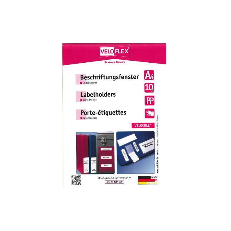 POCHETTE ADHESIVE VELOCOLL 210X297 10PCS