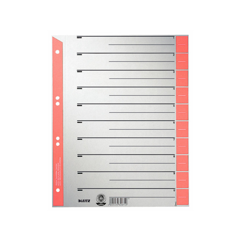 INTERCAL. A4 DECOUP. CART. ONGL. ROUGE 100PCS LEITZ