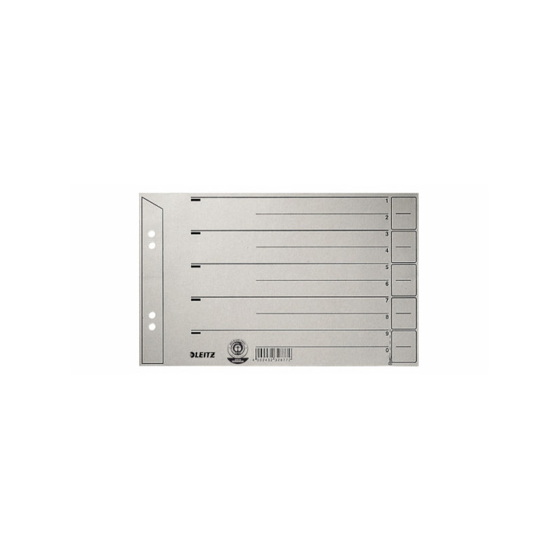 INTERCAL. A4 DECOUP. CART. TRAVERS ONGL. GRIS 100PCS LEITZ