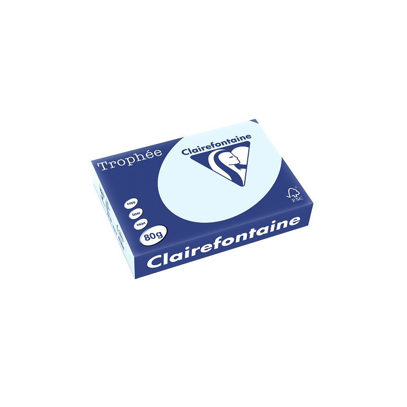 PAPIER REPRO CLAIREF. TROPHEE A4 80G BLEU 500FLS
