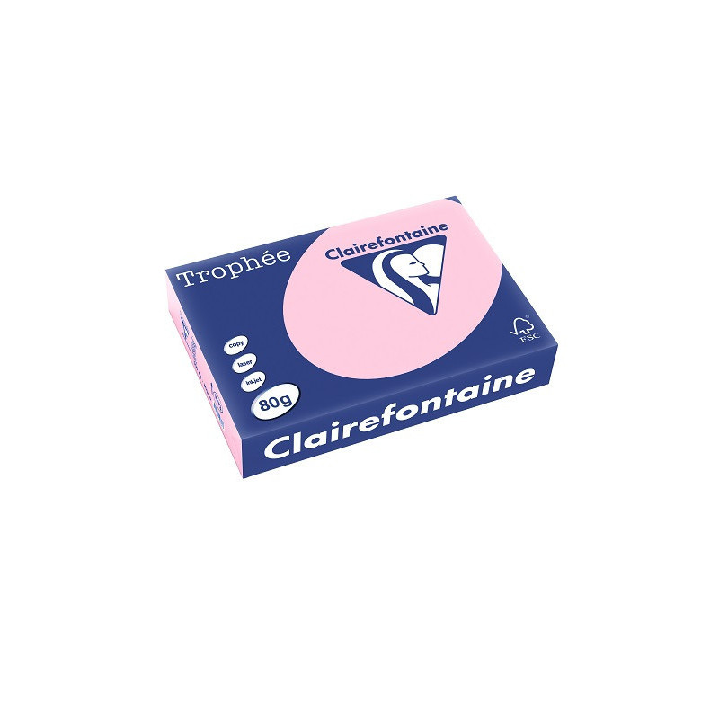 PAPIER REPRO CLAIREF. TROPHEE A4 80G ROSE 500FLS