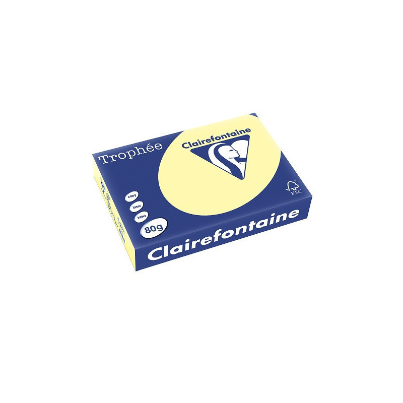 PAPIER REPRO CLAIREF. TROPHEE A4 80G JAUNE CANARI 500FLS