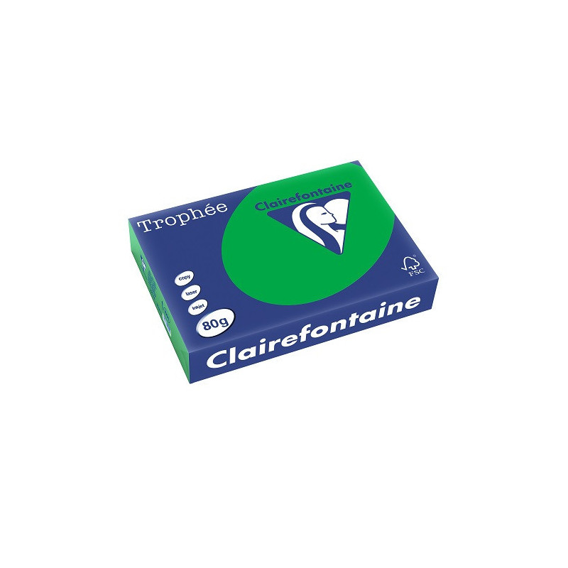 PAPIER REPRO CLAIREF. TROPHEE A4 80G VERT BILLARD 500FLS