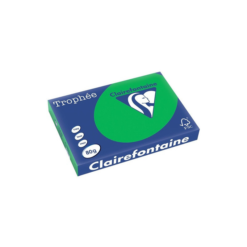 PAPIER REPRO CLAIREF. TROPHEE A3 80G VERT BILLARD 500FLS