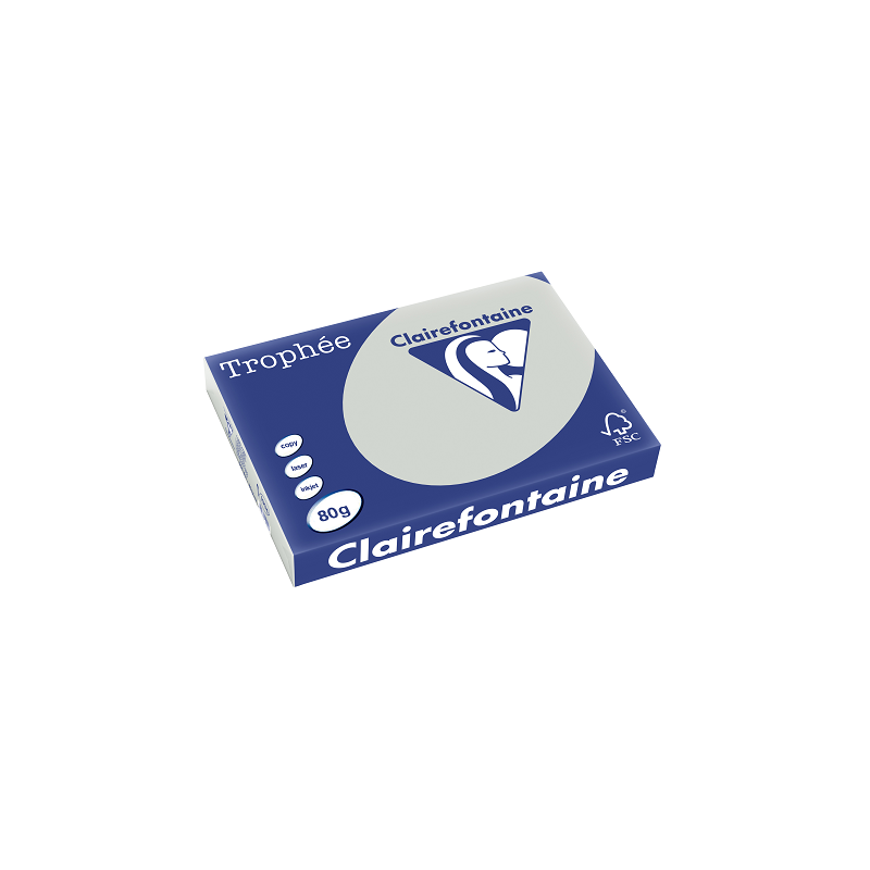 PAPIER REPRO CLAIREF. TROPHEE A3 80G GRIS ACIER 500FLS