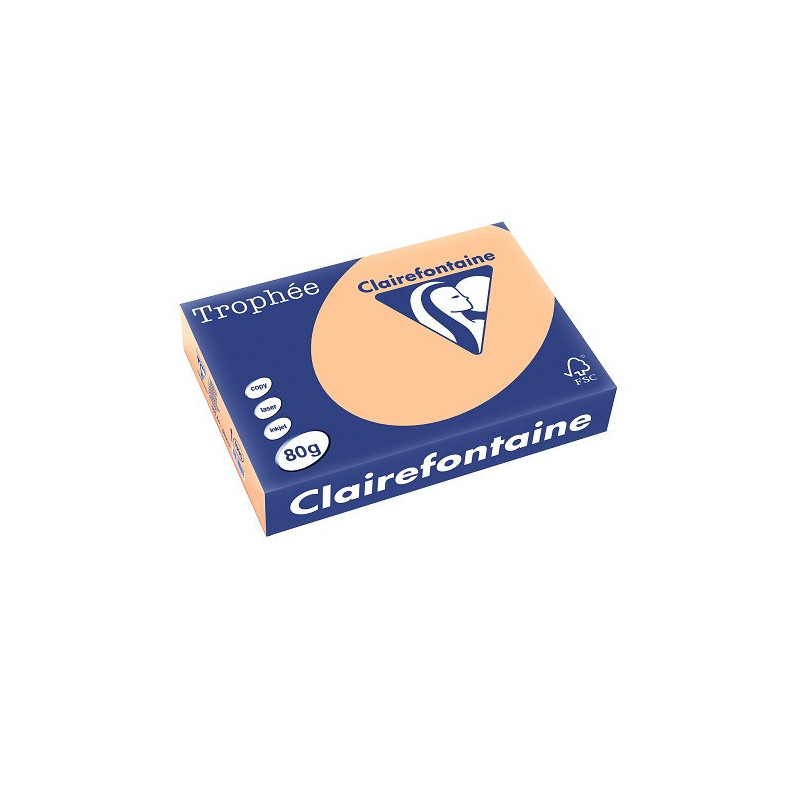 PAPIER REPRO CLAIREF. TROPHEE A4 80G ABRICOT 500FLS
