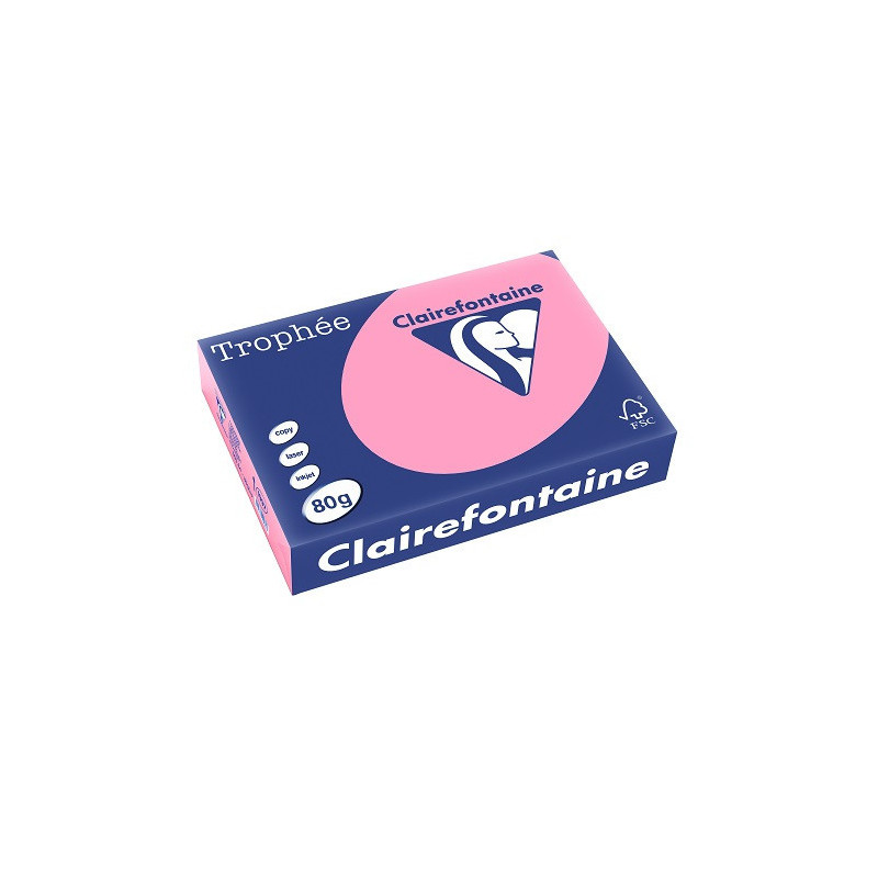 PAPIER REPRO CLAIREF. TROPHEE A4 80G EGLANTINE 500FLS