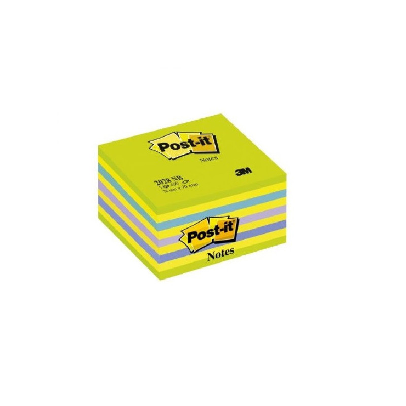 NOTES ADHES. 76X76MM POST-IT CUBE COUL.