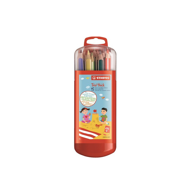 CRAYON COUL. STABILO TRIO BOX 15PCS