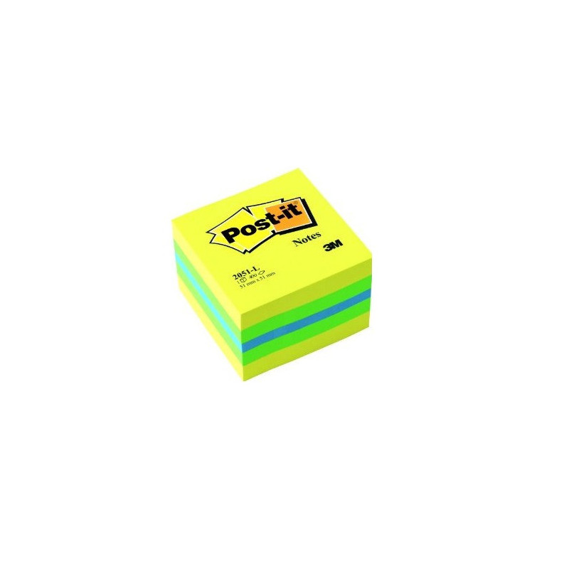 NOTES ADHES. 51X51MM POST-IT CUBE COUL.