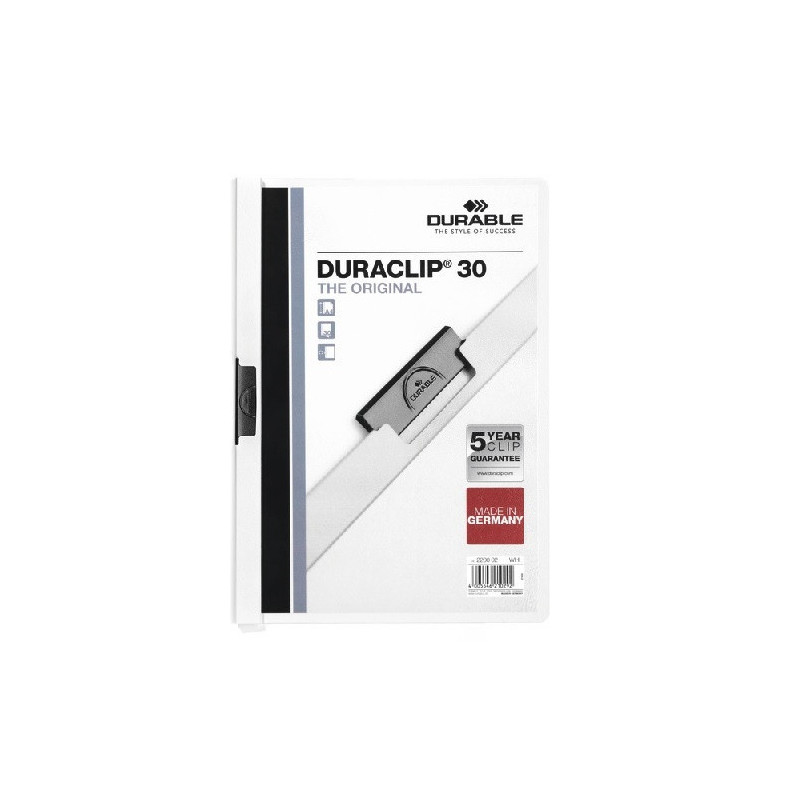 MAPPE A PINCE DURACLIP 1-30FLS BLANC