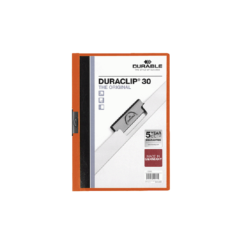 MAPPE A PINCE DURACLIP 1-30FLS ORANGE