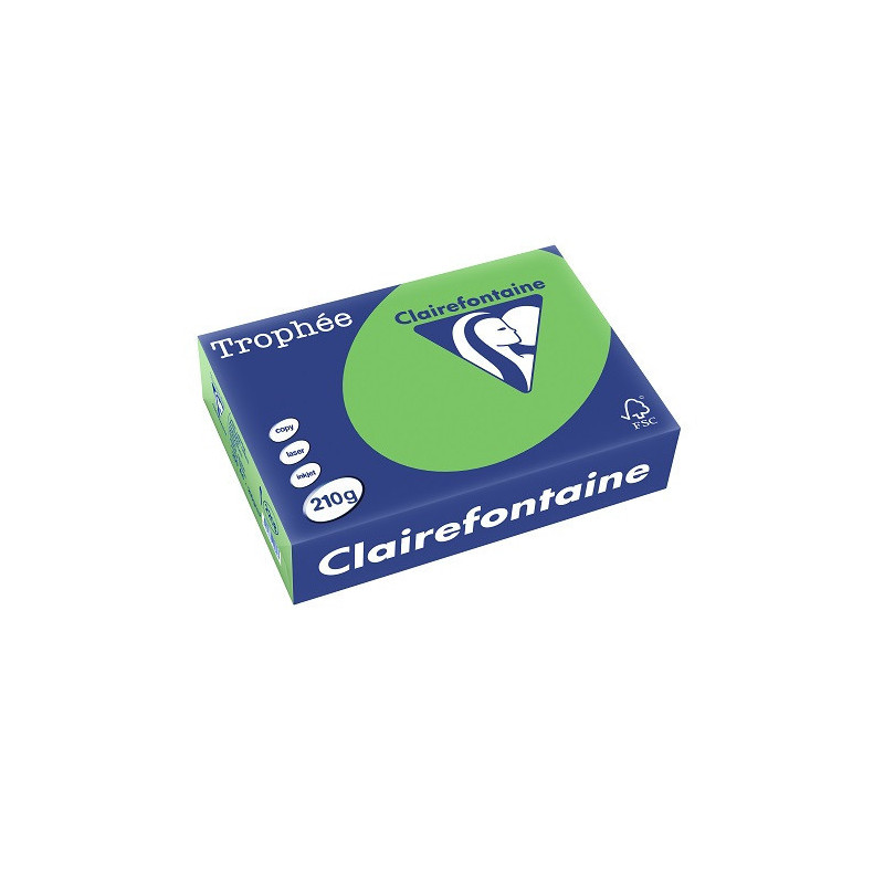PAPIER REPRO CLAIREF. TROPHEE A4 210G VERT MENTHE 250FLS