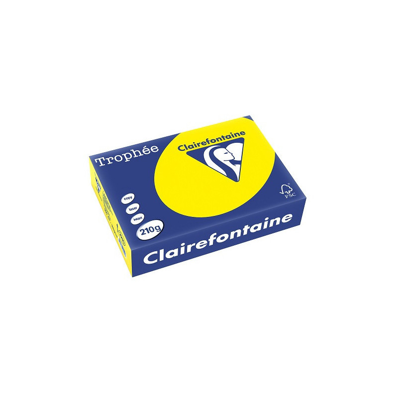 PAPIER REPRO CLAIREF. TROPHEE A4 210G JAUNE 250FLS